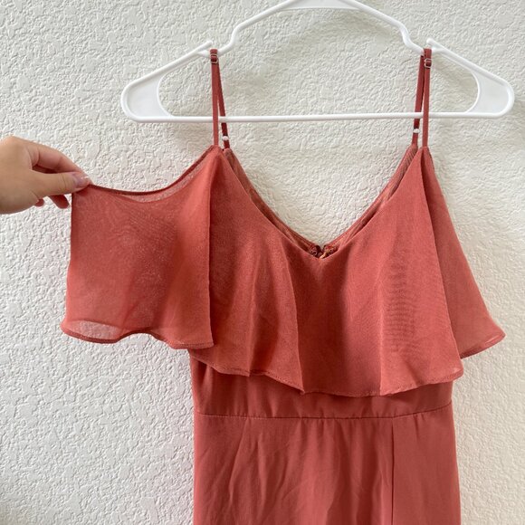 Birdy Grey Jane Chiffon Maxi Dress in Terracotta - Picture 4 of 8